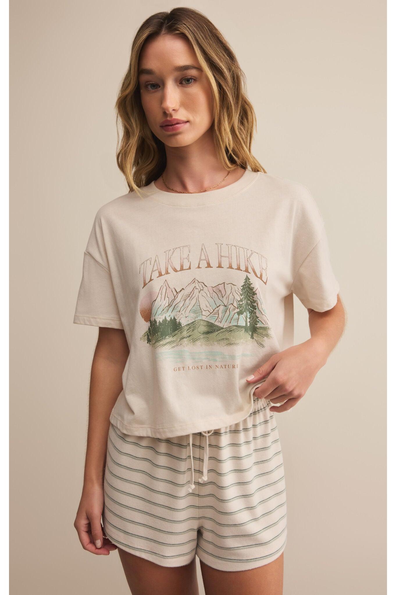 Z Supply Lounge Vintage Wanderlust Tee In Crystal-Tops-Z Supply Lounge-Deja Nu Boutique, Women's Fashion Boutique in Lampasas, Texas