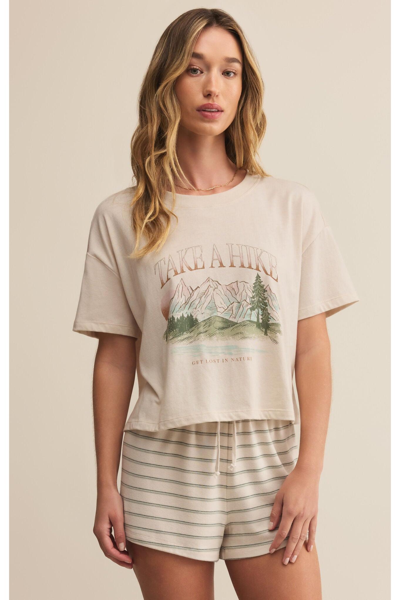 Z Supply Lounge Vintage Wanderlust Tee In Crystal-Tops-Z Supply Lounge-Deja Nu Boutique, Women's Fashion Boutique in Lampasas, Texas