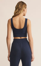 Z Supply Lounge Zoe Rib Tank Bra in Blue Sapphire-Bra/Bralette-Z Supply Lounge-Deja Nu Boutique, Women's Fashion Boutique in Lampasas, Texas