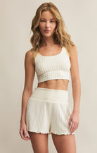 Z Supply Lounge Zoe Rib Tank Bra in Vanilla Ice-Bra/Bralette-Z Supply Lounge-Deja Nu Boutique, Women's Fashion Boutique in Lampasas, Texas