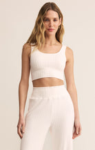 Z Supply Lounge Zoe Rib Tank Bra in Vanilla Ice-Bra/Bralette-Z Supply Lounge-Deja Nu Boutique, Women's Fashion Boutique in Lampasas, Texas