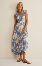 Z Supply Malene Bloom Floral Maxi Dress in Lake Blue-Maxi Dresses-Z Supply-Deja Nu Boutique, Women's Fashion Boutique in Lampasas, Texas