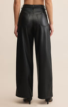 Z Supply Marli Wide Leg Vegan Leather Pant in Black-Bottoms-Z Supply-Deja Nu Boutique, Women's Fashion Boutique in Lampasas, Texas