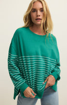 Z Supply Modern Weekender Stripe Pullover in La Paloma-sweatshirt-Z Supply Activewear-Deja Nu Boutique, Women's Fashion Boutique in Lampasas, Texas
