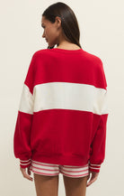 Z Supply Oversized Love Sweatshirt in Kiss Me Red-sweatshirt-Z Supply Lounge-Deja Nu Boutique, Women's Fashion Boutique in Lampasas, Texas