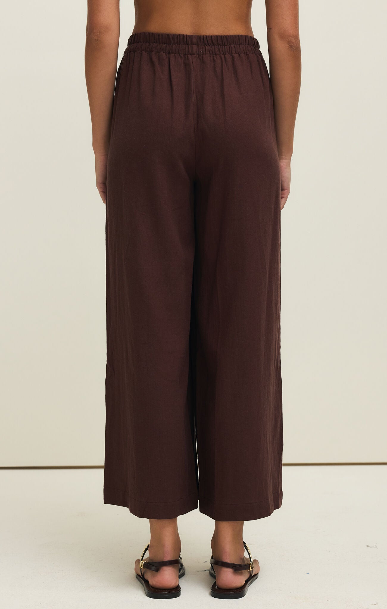 Z Supply Scout Linen Pant in Chocolate Cherry-Pants-Z Supply-Deja Nu Boutique, Women's Fashion Boutique in Lampasas, Texas