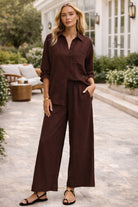 Z Supply Scout Linen Pant in Chocolate Cherry-Pants-Z Supply-Deja Nu Boutique, Women's Fashion Boutique in Lampasas, Texas