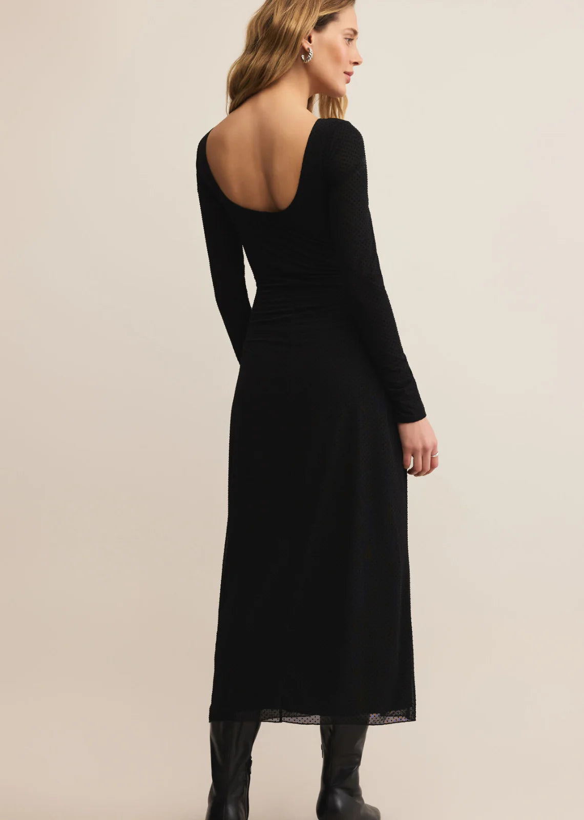 Z Supply Spellbound Mesh Midi Dress in Black-Midi Dresses-Z Supply-Deja Nu Boutique, Women's Fashion Boutique in Lampasas, Texas