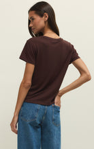 Z Supply Tourist Knit Jersey Tee In Chocolate Cherry-T-Shirts-Z Supply-Deja Nu Boutique, Women's Fashion Boutique in Lampasas, Texas