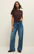 Z Supply Tourist Knit Jersey Tee In Chocolate Cherry-T-Shirts-Z Supply-Deja Nu Boutique, Women's Fashion Boutique in Lampasas, Texas