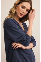 Z Supply Weekender V-Neck in Blue Sapphire-Tops-Z Supply-Deja Nu Boutique, Women's Fashion Boutique in Lampasas, Texas