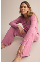 Z Supply Lounge Courtney Long Sleeve Top in Sweet Plum-Tops-Z Supply Lounge-Deja Nu Boutique, Women's Fashion Boutique in Lampasas, Texas