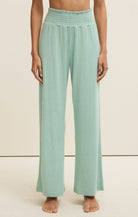 Z Supply Lounge Dawn Smocked Pant in Crystal Green-Lounge Wear-Z Supply Lounge-Deja Nu Boutique, Women's Fashion Boutique in Lampasas, Texas
