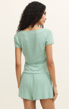 Z Supply Lounge Flower Market Soft Knit Tee in Crystal Green-Lounge Wear-Z Supply Lounge-Deja Nu Boutique, Women's Fashion Boutique in Lampasas, Texas