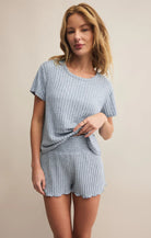 Z Supply Lounge Kara Rib Tee in Light Denim-Lounge Wear-Z Supply Lounge-Deja Nu Boutique, Women's Fashion Boutique in Lampasas, Texas
