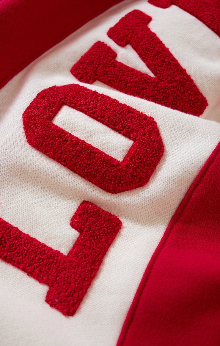 Z Supply Oversized Love Sweatshirt in Kiss Me Red-sweatshirt-Z Supply Lounge-Deja Nu Boutique, Women's Fashion Boutique in Lampasas, Texas