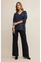 Z Supply Weekender V-Neck in Blue Sapphire-Tops-Z Supply-Deja Nu Boutique, Women's Fashion Boutique in Lampasas, Texas