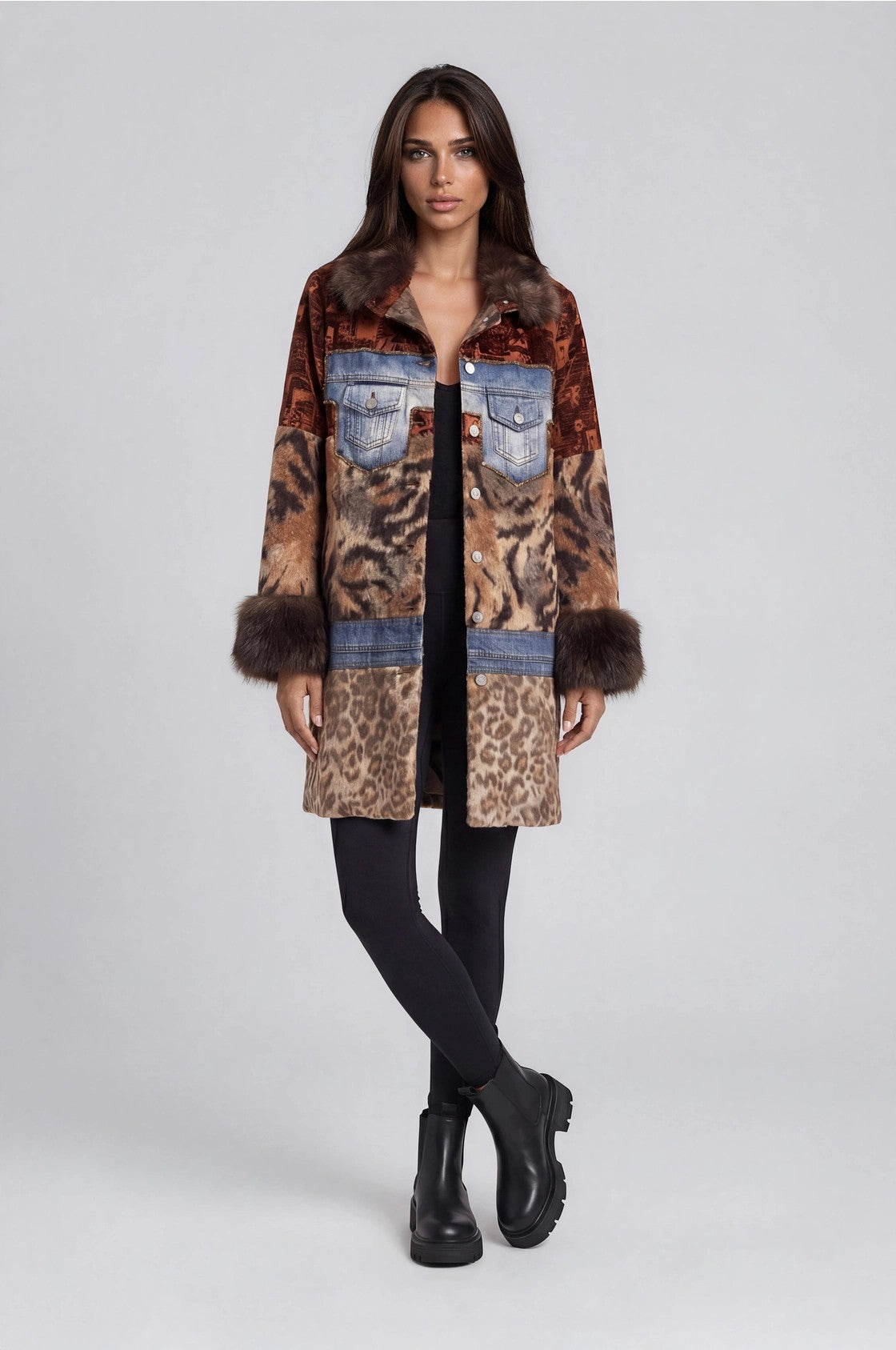 Adore Mixed Media Faux Fur Statement Coat-Outerwear-Adore-Deja Nu Boutique, Women's Fashion Boutique in Lampasas, Texas