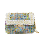 Tiny Treats and ZOMI GEMS Classic Tweed Blue Handbag with Pearls-Kids Handbag-Tiny Treats and ZOMI GEMS-Deja Nu Boutique, Women's Fashion Boutique in Lampasas, Texas