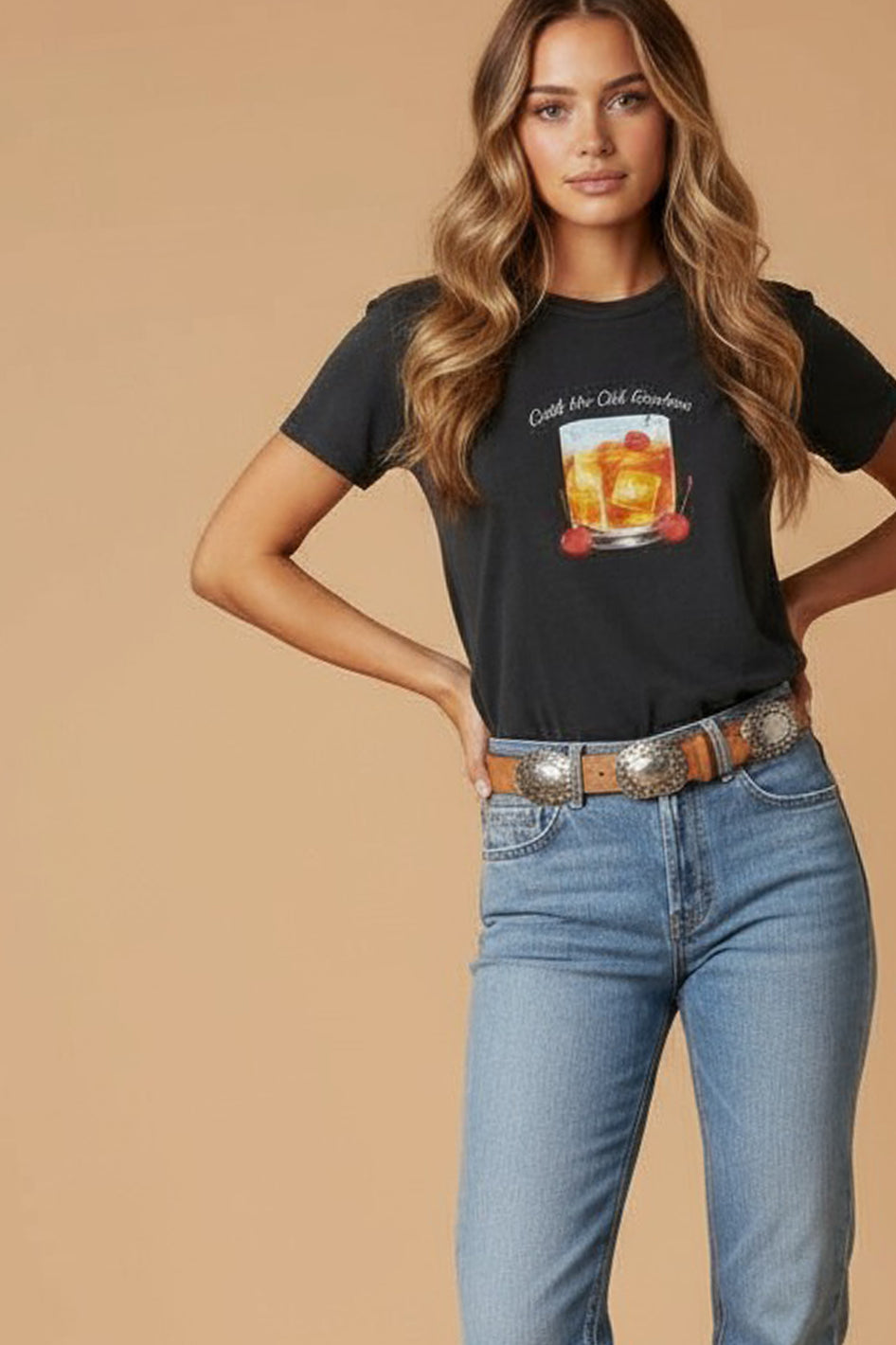All Us "Call Me Old Fashioned" Rhinestone Slub Boy Tee-T-Shirts-All Us-Deja Nu Boutique, Women's Fashion Boutique in Lampasas, Texas