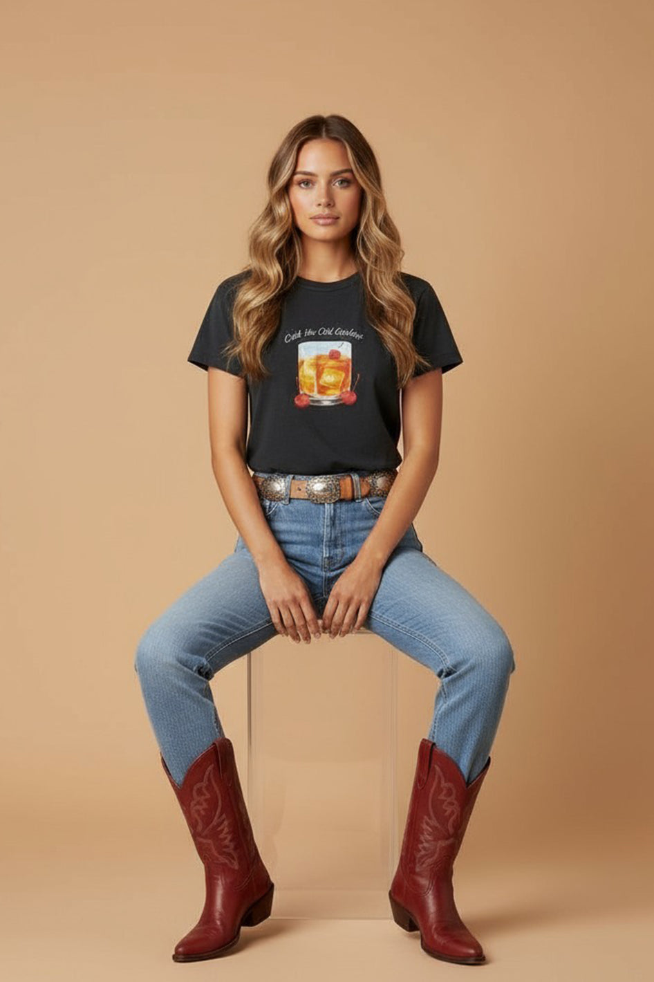 All Us "Call Me Old Fashioned" Rhinestone Slub Boy Tee-T-Shirts-All Us-Deja Nu Boutique, Women's Fashion Boutique in Lampasas, Texas