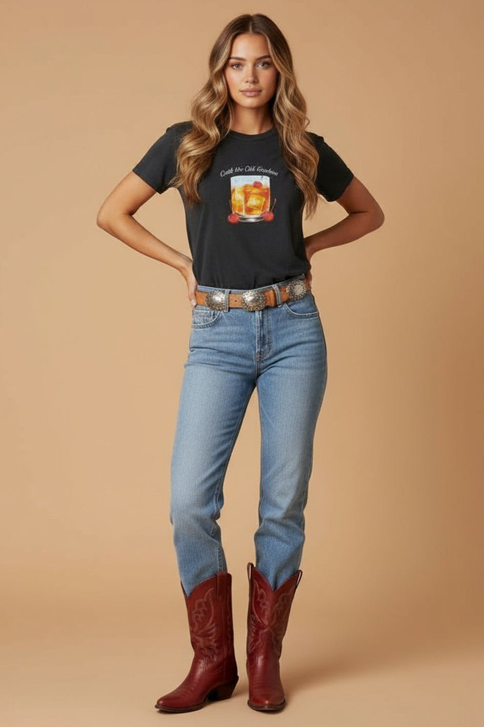 All Us "Call Me Old Fashioned" Rhinestone Slub Boy Tee-T-Shirts-All Us-Deja Nu Boutique, Women's Fashion Boutique in Lampasas, Texas