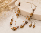 Amber Stone Multi-Strand Necklace & Earring Set-Necklace Set-Deja Nu-Deja Nu Boutique, Women's Fashion Boutique in Lampasas, Texas
