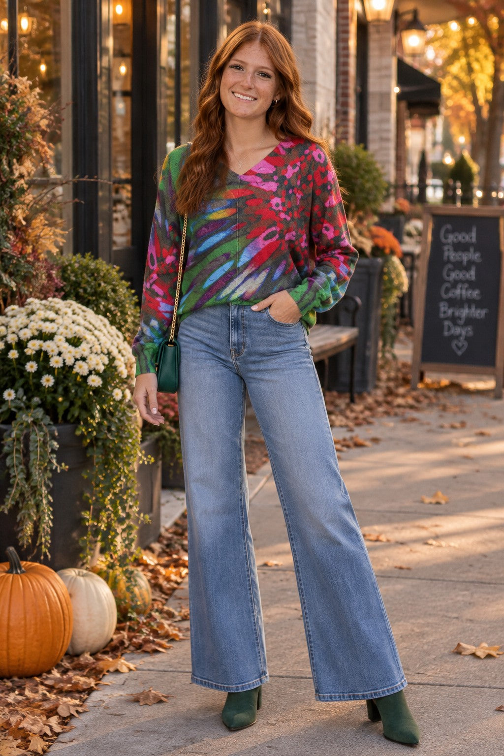 APNY Aurora V-Neck Pullover in Jewel Noir-Sweaters-APNY-Deja Nu Boutique, Women's Fashion Boutique in Lampasas, Texas