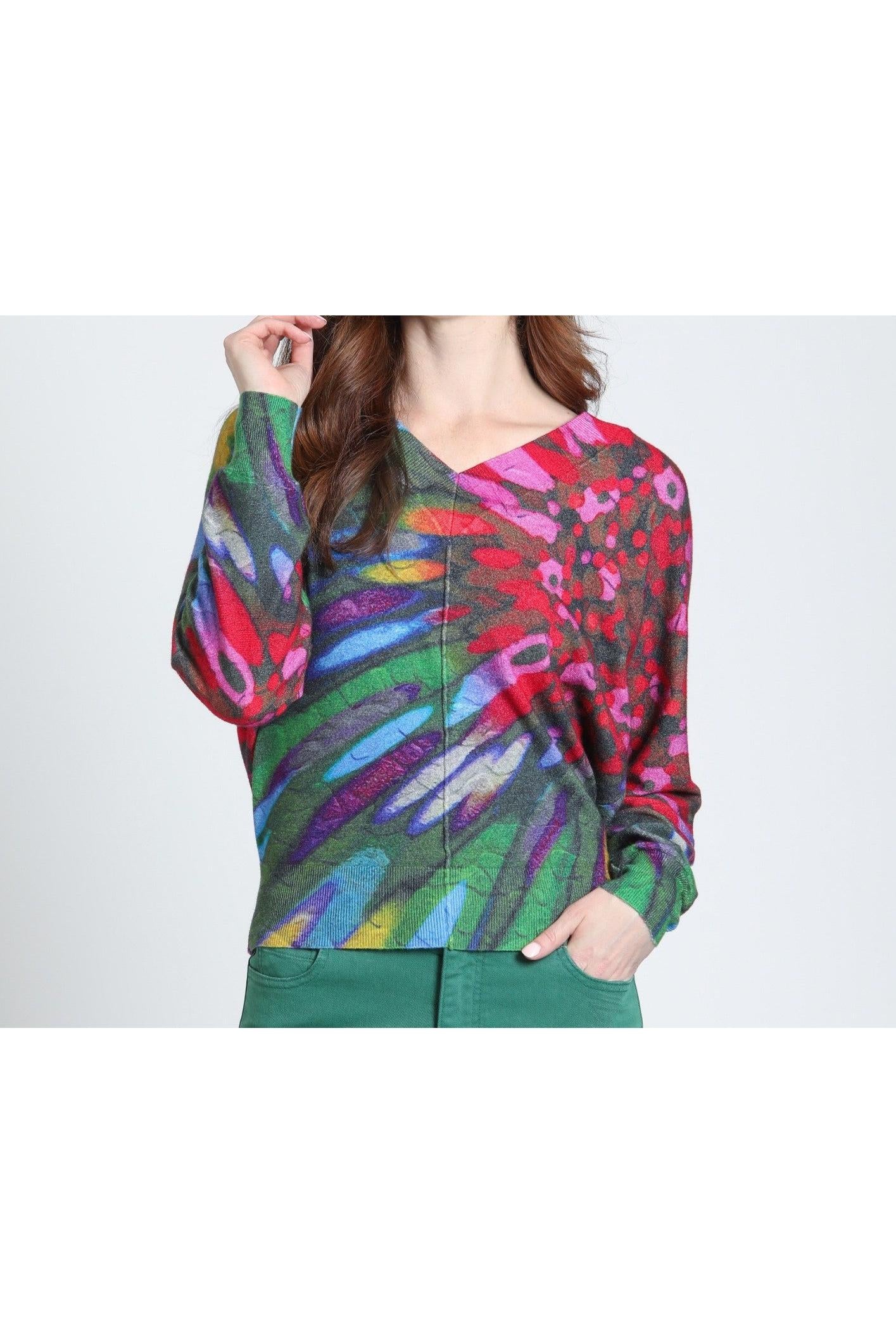 APNY Aurora V-Neck Pullover in Jewel Noir-Sweaters-APNY-Deja Nu Boutique, Women's Fashion Boutique in Lampasas, Texas
