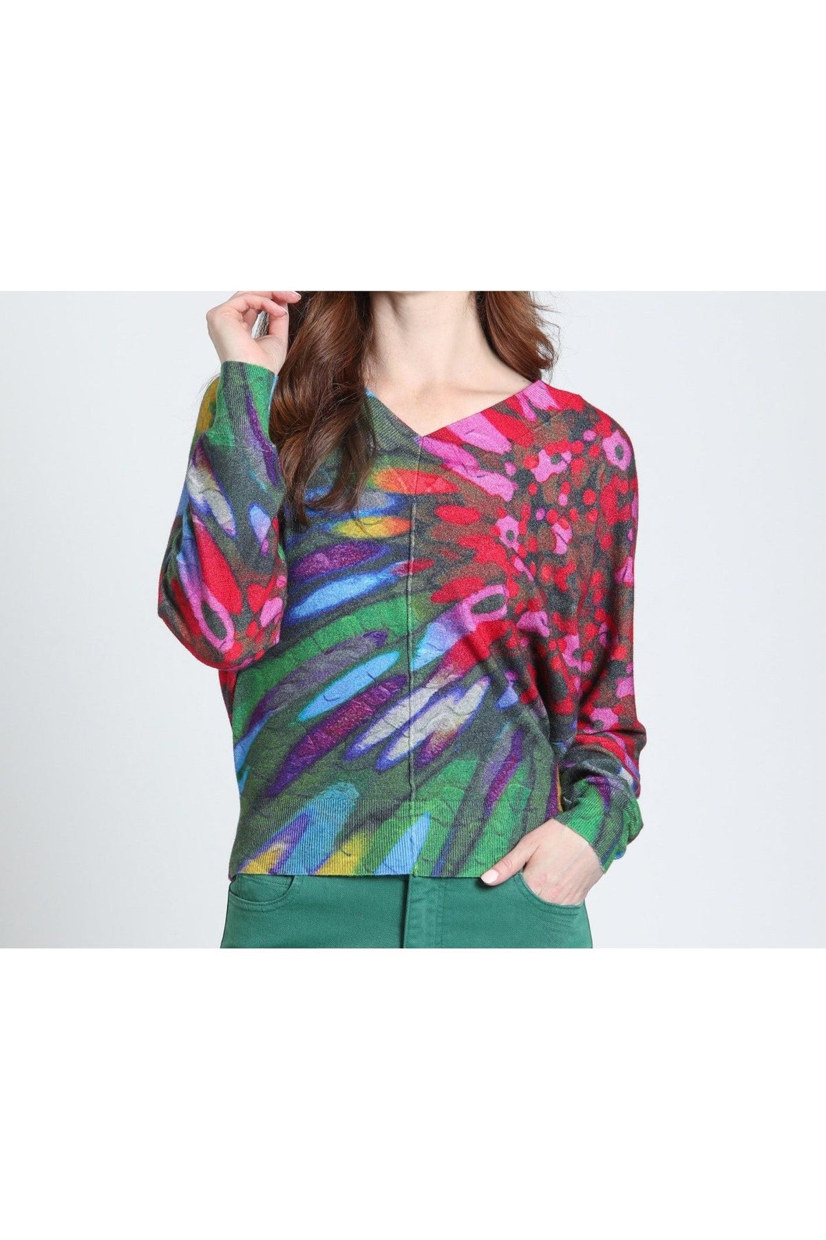 APNY Aurora V-Neck Pullover in Jewel Noir-Sweaters-APNY-Deja Nu Boutique, Women's Fashion Boutique in Lampasas, Texas