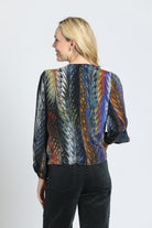 APNY Prismatic Harvest V-Neck Tie Front Top-Tops-APNY-Deja Nu Boutique, Women's Fashion Boutique in Lampasas, Texas