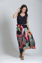 APNY V Neck Tank Long Dress in Red Multi-Tops-APNY-Deja Nu Boutique, Women's Fashion Boutique in Lampasas, Texas