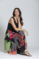 APNY V Neck Tank Long Dress in Red Multi-Tops-APNY-Deja Nu Boutique, Women's Fashion Boutique in Lampasas, Texas