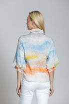 APNY Watercolor Blouson Sleeve Shirt in Multi-Tops-APNY-Deja Nu Boutique, Women's Fashion Boutique in Lampasas, Texas