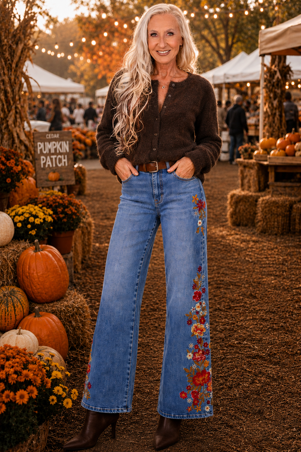 Bayeas New York Autumn Tassel Embroidered Wide Leg Jeans-Jeans-Bayeas-Deja Nu Boutique, Women's Fashion Boutique in Lampasas, Texas