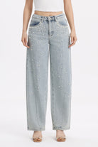Bayeas Berlin High Rise Barrel Jeans with Pearl Embellishment-Jeans-Bayeas-Deja Nu Boutique, Women's Fashion Boutique in Lampasas, Texas