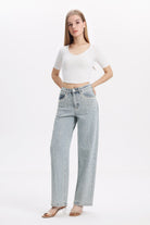 Bayeas Berlin High Rise Barrel Jeans with Pearl Embellishment-Jeans-Bayeas-Deja Nu Boutique, Women's Fashion Boutique in Lampasas, Texas