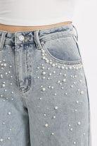 Bayeas Berlin High Rise Barrel Jeans with Pearl Embellishment-Jeans-Bayeas-Deja Nu Boutique, Women's Fashion Boutique in Lampasas, Texas