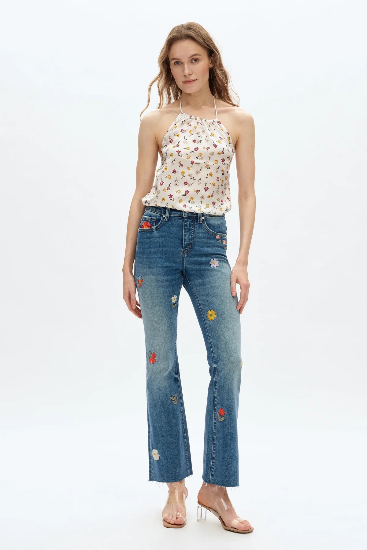Bayeas Flora Flower Child Mid Rise Embroidered Flare Jeans-Jeans-Bayeas-Deja Nu Boutique, Women's Fashion Boutique in Lampasas, Texas