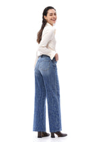 Bayeas High Rise Embroidered Wide Leg Jeans in Medium Blue-Jeans-Bayeas-Deja Nu Boutique, Women's Fashion Boutique in Lampasas, Texas