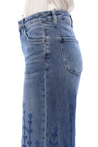 Bayeas High Rise Embroidered Wide Leg Jeans in Medium Blue-Jeans-Bayeas-Deja Nu Boutique, Women's Fashion Boutique in Lampasas, Texas