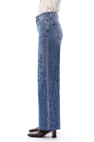 Bayeas High Rise Embroidered Wide Leg Jeans in Medium Blue-Jeans-Bayeas-Deja Nu Boutique, Women's Fashion Boutique in Lampasas, Texas