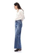 Bayeas High Rise Embroidered Wide Leg Jeans in Medium Blue-Jeans-Bayeas-Deja Nu Boutique, Women's Fashion Boutique in Lampasas, Texas