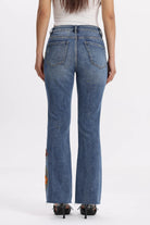 Bayeas Mid Rise Floral Embroidered Raw Hem Bootcut Jeans-Jeans-Bayeas-Deja Nu Boutique, Women's Fashion Boutique in Lampasas, Texas