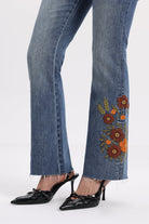 Bayeas Mid Rise Floral Embroidered Raw Hem Bootcut Jeans-Jeans-Bayeas-Deja Nu Boutique, Women's Fashion Boutique in Lampasas, Texas