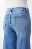 Bayeas New York Mid Rise Rhinestone Wide Leg Jeans in Cosmos-Jeans-Bayeas-Deja Nu Boutique, Women's Fashion Boutique in Lampasas, Texas
