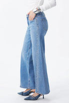 Bayeas New York Mid Rise Rhinestone Wide Leg Jeans in Cosmos-Jeans-Bayeas-Deja Nu Boutique, Women's Fashion Boutique in Lampasas, Texas
