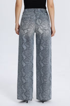 Bayeas New York Snake Print High Rise Wide Leg Jeans in Shade-Jeans-Bayeas-Deja Nu Boutique, Women's Fashion Boutique in Lampasas, Texas