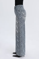 Bayeas New York Snake Print High Rise Wide Leg Jeans in Shade-Jeans-Bayeas-Deja Nu Boutique, Women's Fashion Boutique in Lampasas, Texas