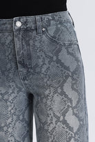 Bayeas New York Snake Print High Rise Wide Leg Jeans in Shade-Jeans-Bayeas-Deja Nu Boutique, Women's Fashion Boutique in Lampasas, Texas